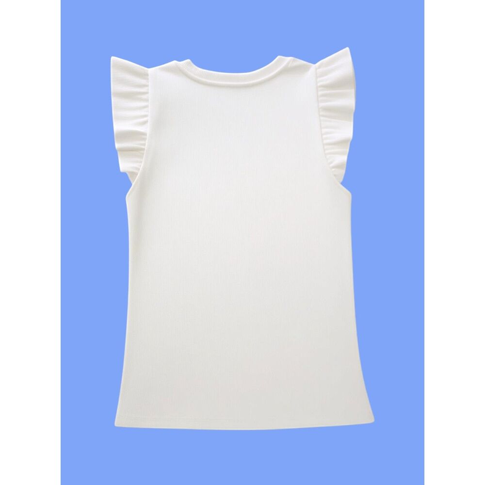 SO White Ribbed Ruffle Tank Top Medium NWT - Picture 4 of 4